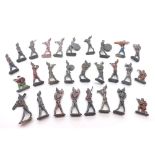 A small collection of assorted early 20th Century painted and unpainted Lead Flat Figures mostly