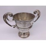 An Edward VII two-handled Presentation Cup of trophy form, with raised body band, swept handles