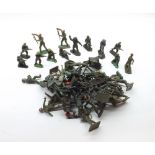 A box containing a quantity of assorted Plastic Soldiers, Military Personnel etc