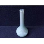 A late 19th/early 20th Century Opaque blue tinted Vase of ribbed onion form, 10 1/2" high