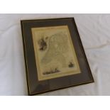 Framed 19th Century coloured engraved map of Holland produced by The London Printing and