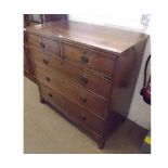 A 19th Century Mahogany Chest, two short and three full width drawers on splayed feet, 42 1/2" wide