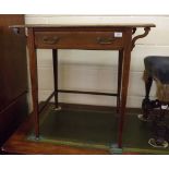 An Edwardian Mahogany Satinwood Banded and Boxwood Strung Writing Table, gilt tooled green leather