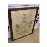 Maudie, signed Pencil Sketch, depicting an Armorial Crest "The United Kingdom of Great Britain and