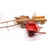 Three Scratch Built Wooden Farm Carts