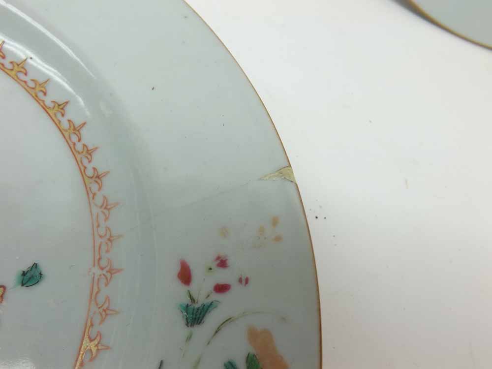 A pair of Chinese Circular Plates, typically decorated in famille rose and verte etc, with central - Image 2 of 8