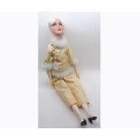A French boudoir Doll (restoration/re-painting to lower arms), height 29"