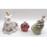 Three Royal Doulton Figures: Goody Two Shoes, HN2037; Clarissa, HN2345; Shirley, HN2702 (3)