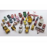 A box containing a quantity of assorted die-cast vehicles of mixed make and manufacture (playworn