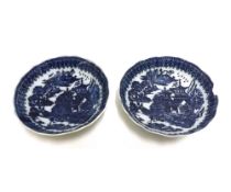 Two 18th/early 19th Century small English Bowls decorated with a Chinese type design, 5" diameter