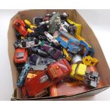 A box containing a quantity of assorted die-cast vehicles of mixed make and manufacture