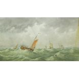 19TH CENTURY ENGLISH SCHOOL, WATERCOLOUR, Seascape 16" x 28"