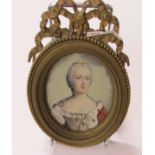 ALBERT J KEER, SIGNED AND INSCRIBED "Wien", WATERCOLOUR MINIATURE, "Marie Therese, Empress of