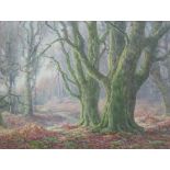 FREDERICK GOLDEN SHORT, SIGNED AND DATED 1930 LOWER RIGHT, WATERCOLOUR, Woodland Scene, 10 1/2" x 14