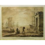 AFTER CLAUDE LORAIN AND R EARLOM, GROUP OF FIVE REPRODUCTION COLOURED PRINTS, Classical Scenes,