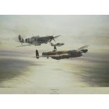 ROBERT TAYLOR, SIGNED IN PENCIL TO MARGIN, COLOURED PRINT, "Memorial Flight", further signed to