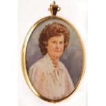 WILLIAM P MUNDY, RMS, SIGNED AND DATED 1980, WATERCOLOUR MINIATURE, Portrait of Mrs Joan Patricia