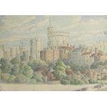 19TH CENTURY ENGLISH SCHOOL WATERCOLOUR, "Windsor Castle", 9" x 13", UNFRAMED