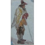 ATTRIBUTED TO EDWARD LEAR, PEN, INK AND WATERCOLOUR, Corsican Peasant, 5" x 3", MOUNTED BUT