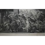 AFTER RUBENS, ENGRAVED BY J M NATTIER, 18TH CENTURY BLACK AND WHITE ENGRAVING, "L'Apotheose D'