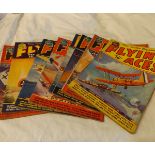 FLYING ACES, Springfield Mass, 1936-39, Aviation Pulp vols 24-33, 33 assorted iss, vols 26-29, 31-32
