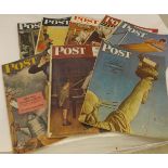 One Box: SATURDAY EVENING POST, 18 iss circa 1946-1960 featuring artwork of Norman Rockwell