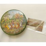 Huntley & Palmer "Rude" Garden Party Ginger Nuts Tin 1980, together with Huntley & Palmer PPC (2)