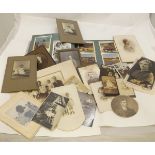 One Box: Vintage Photographs etc including qty Cartes de Visite, Cabinet Card Photographs,