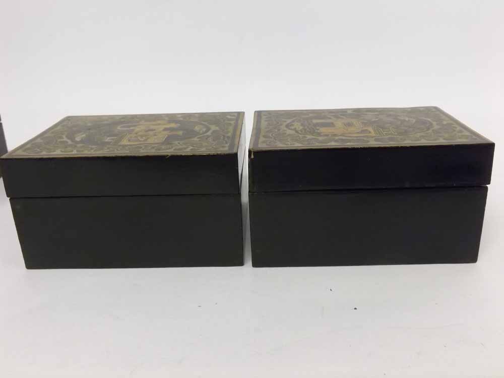 An Oriental Lacquered and Chinoiserie decorated rectangular Covered Box, the interior fitted with - Image 7 of 22