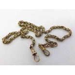 Late 19th Century fancy link Watch Chain set with single hallmarked swivel and further base metal