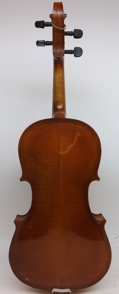 An early 20th Century unnamed Violin, double purfling sides, two-piece back, in pale varnish finish, - Image 6 of 15
