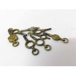 Mixed lot comprising six various Watch Keys together with two further A/F examples