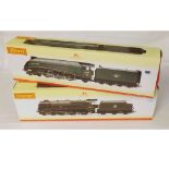 Two boxed Hornby 00 gauge locomotives comprising BR 4-6-0 Royal Scot Class 7P “Black Watch” No R2628