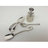 Mixed lot of Silver wares comprising Sterling marked baby’s feeding spoon with bamboo decoration