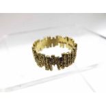 Modernist style 22ct Gold Wedding Ring of castellated design, weight 6gm, marks only partially