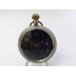 First half of the 20th Century Government issue Nickel cased open face keyless Pocket Watch,