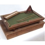 Nuku early 20th Century table top Billiard Table, Oak framed table with Brass lined pockets and