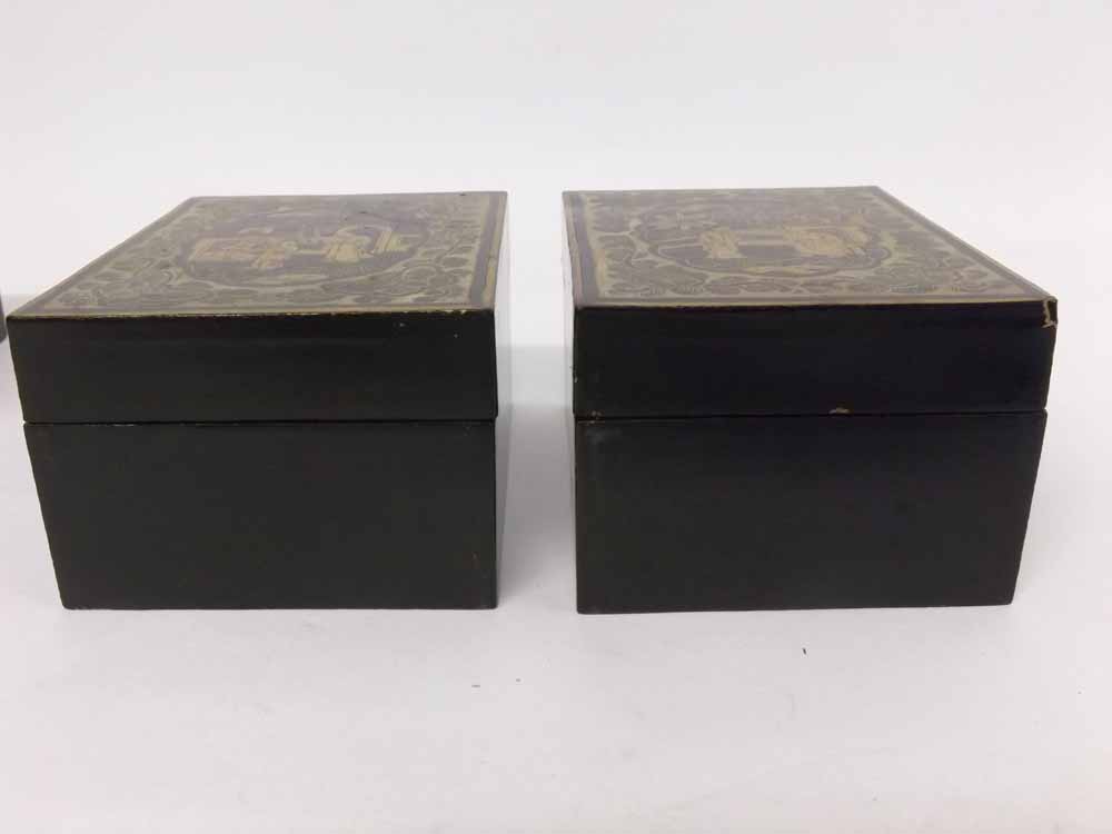 An Oriental Lacquered and Chinoiserie decorated rectangular Covered Box, the interior fitted with - Image 5 of 22