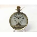 First quarter of the 20th Century Silver cased 8-day open face keyless Pocket Watch, Hebdomas