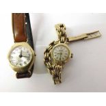 Mixed lot comprising a Ladies 9ct Gold Dress Watch and Bracelet, Enicar, together with a further 9ct