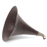 An HMV wooden Gramophone Horn, diameter 17 ½”