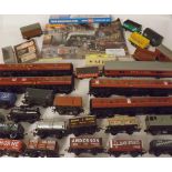 Unboxed lot of mostly Hornby carriages and assorted rolling stock