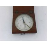 A late 19th Century Mahogany Cased Pocket Compass, of hinged square form, with glazed cover and