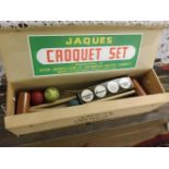 A Jaques Croquet Set, circa 1960s/70s, in original box, 34 ½” wide