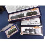 Bachmann Trains three boxed 00 gauge locomotives comprising “Sir Francis Drake” B.R. Green No 31-402