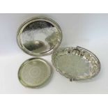 A Mixed Lot comprising: a Victorian, previously electroplated, oval Fruit Dish with foliate engraved