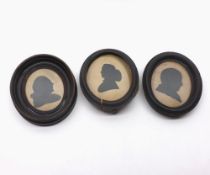 Collection of five assorted 19th Century silhouette pictures including one marked “James Reeve