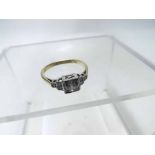 A mid-20th Century hallmarked 18ct Gold Ring in Art Deco style, the single centre Old Cut Diamond