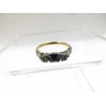 Early/mid-20th Century high grade precious metal Ring set to the centre with a square cut dark