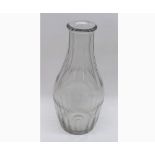 George III clear glass Carafe of baluster form, the body with cut detail and the base with ground
